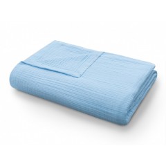 Покрывало-одеяло муслиновое голубое